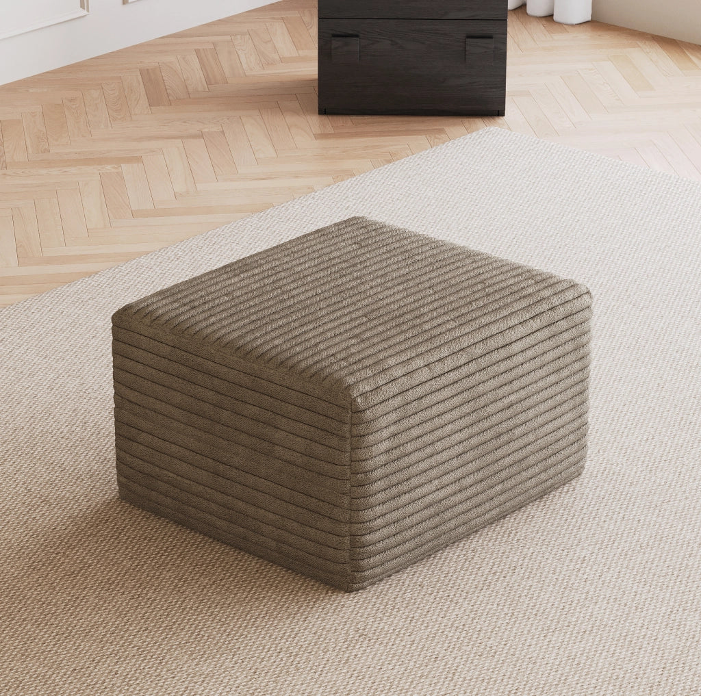 OTTOMANA modulare in tessuto effetto corduroy, color cammello