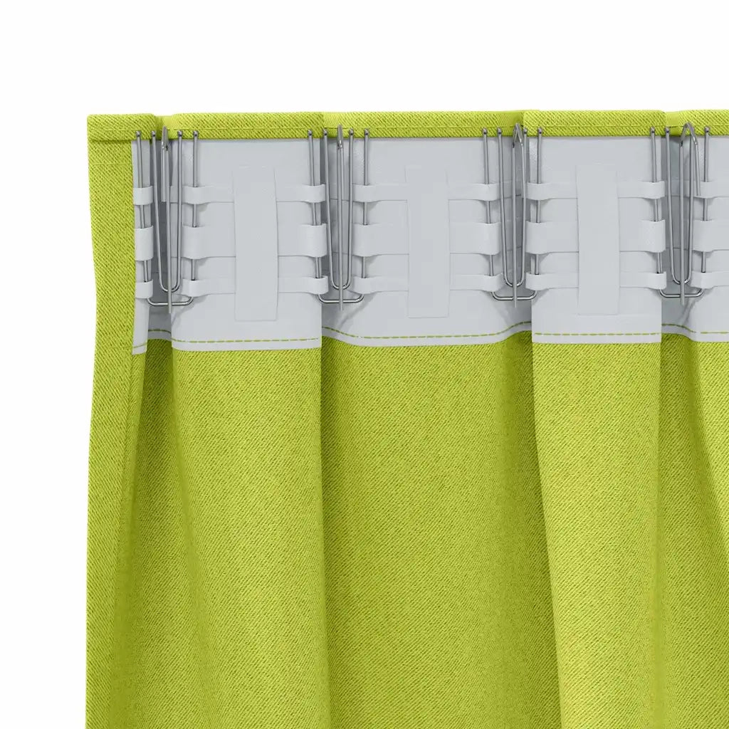 Tende Blackout con Anelli 2 pcs Verde 225 x 140 cm Poliestere 4107500
