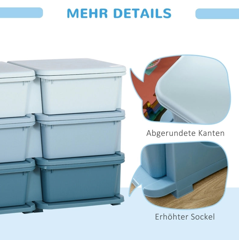 Cassettiera organizer per bambini con 6 cassetti blu