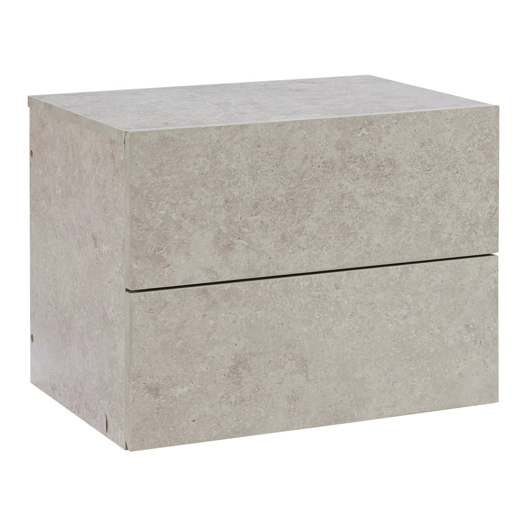 Comodino da Parete Ampfing con 2 Cassetti 40x29x30 cm Effetto Cemento Chiaro [en.casa]