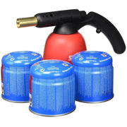 Trade Shop - Confezione Torcia Macchina Saldatore Multiuso Pistola Con 3 Cartucce Di Gas C200 -