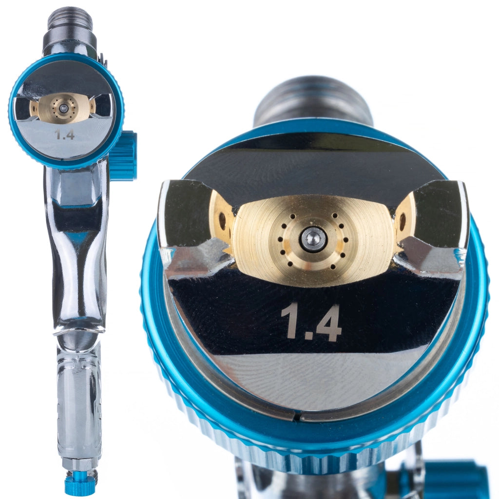Pistola a Spruzzo Argento-Blu con Ugello 1,4mm – Sistema Alta Pressione | Capacità 600ml
