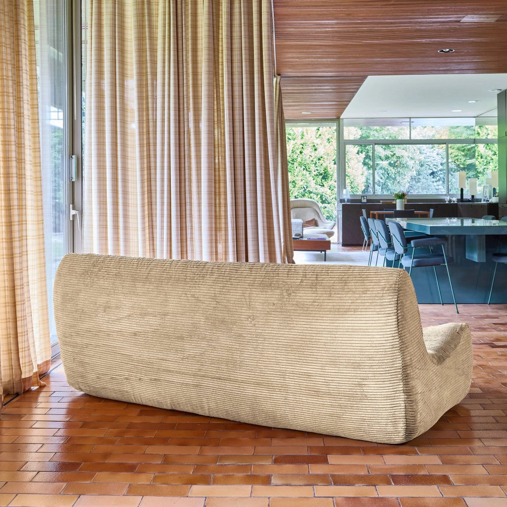 Poltrona in velluto a coste, 3 posti, beige scuro
