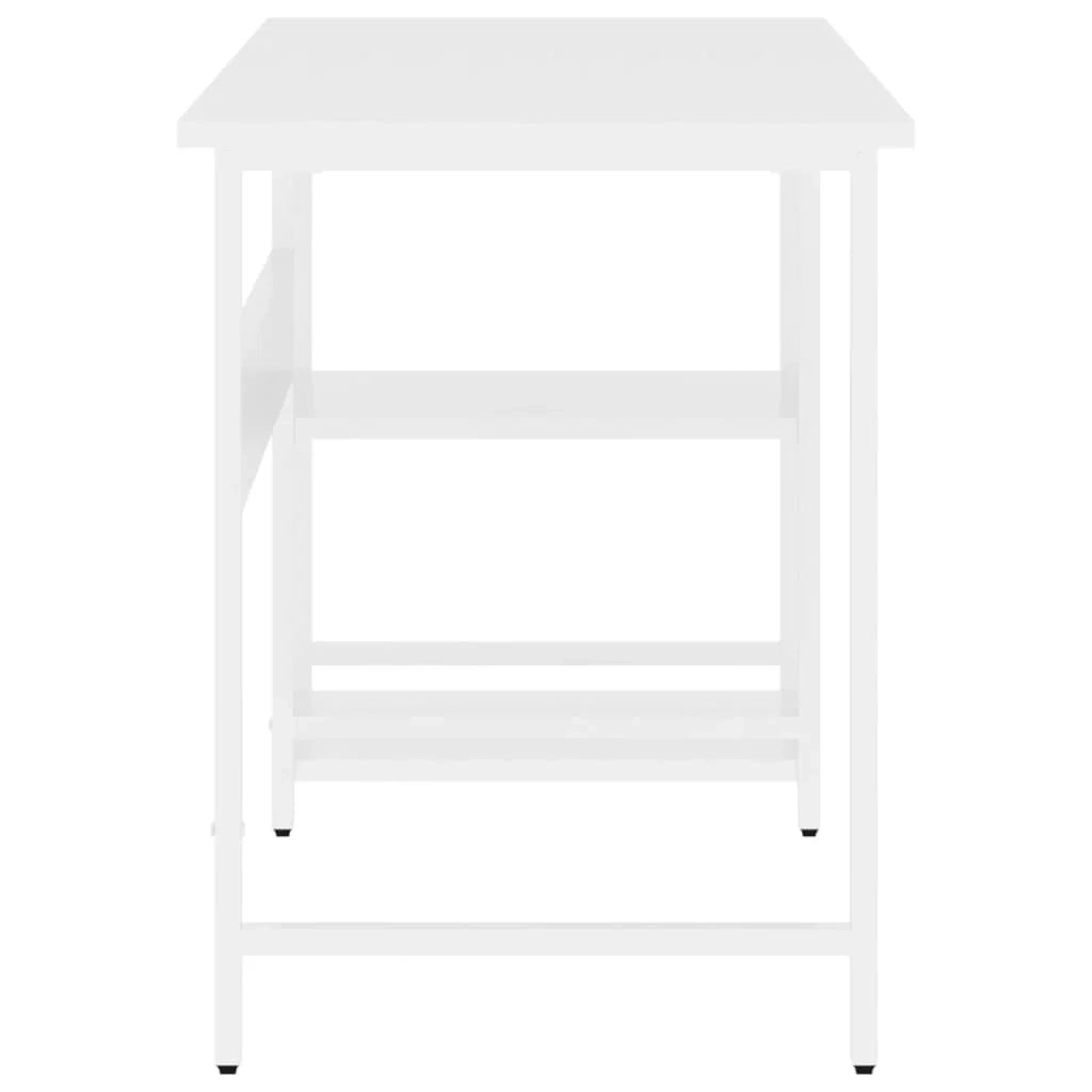 Scrivania per computer postazione di lavoro mobile per computer studio per computer 105 x 55 x 72 cm MDF e metallo bianco 02_0023709