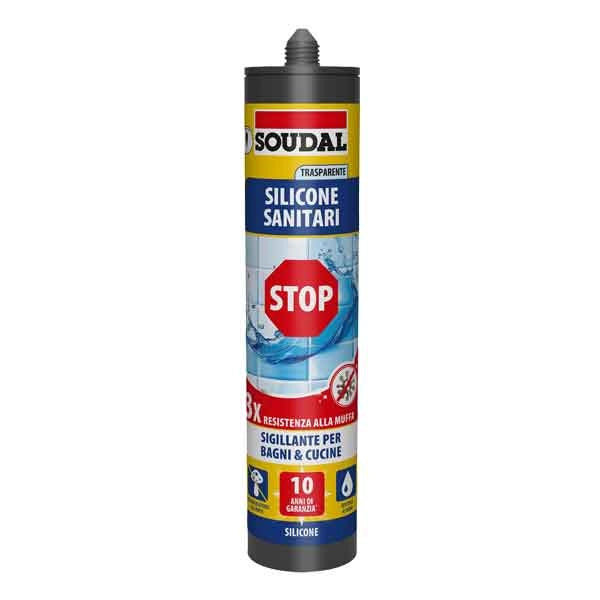 SILICONE ACETICO SANITARI 'STOP MUFFA' SOUDAL 300 ml - Trasparente - SOUDAL