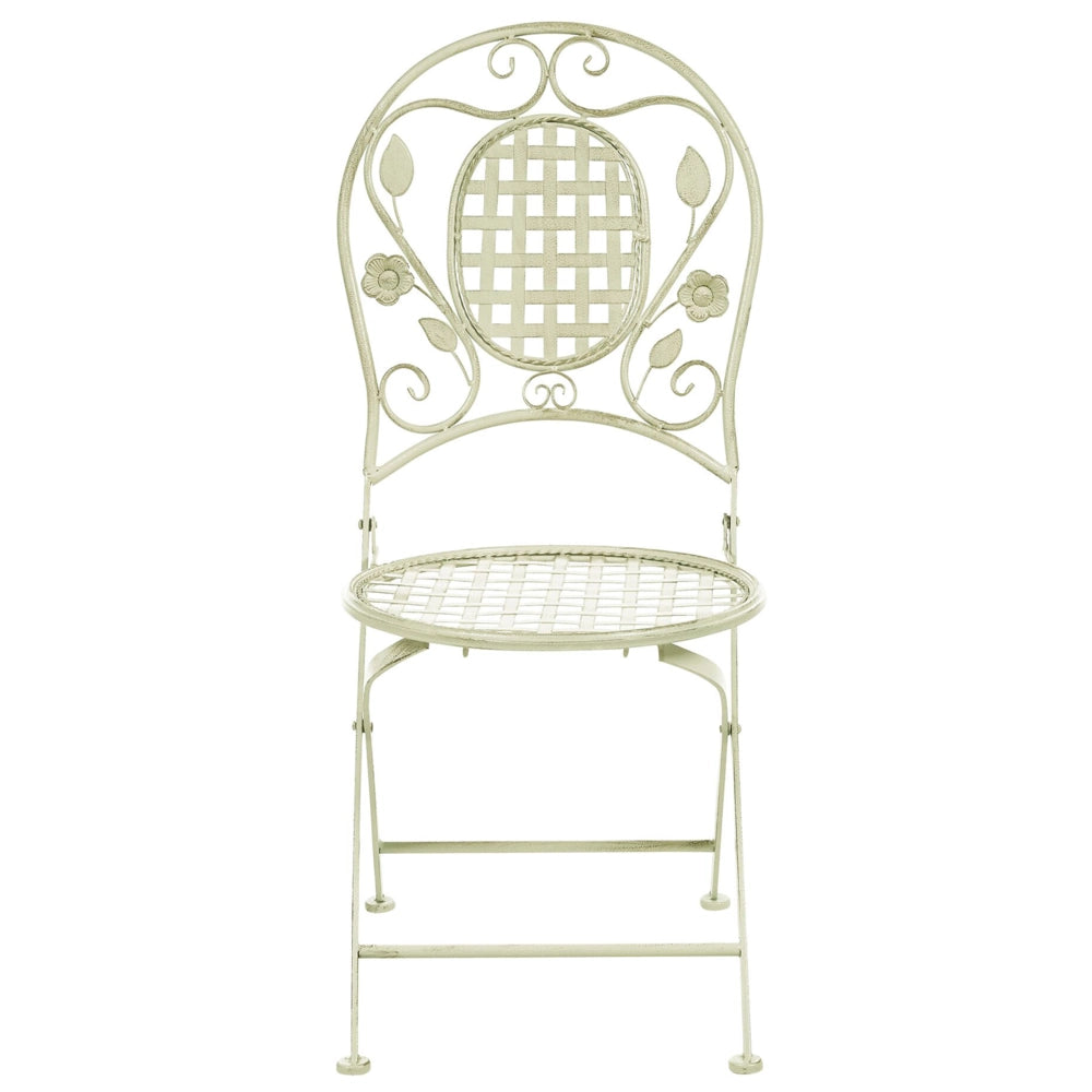 Set di 2 Sedie da Giardino Bistro Pieghevoli in Metallo Verde Chiaro