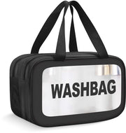 Borsa di bagno trasparente per donna, borsa di bagno trasparente per uomo, borsa di bagno trasparente, borsa di bagno per donna, borsa di bagno per viaggio, borsa di bagno per donna, borsa di bagno trasparente (nero, M)