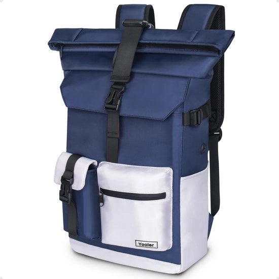 Zaino Portatile con Tasca per Laptop 17 Pollici, 27L Zaino Grande per Uomo e Donna, Borsa da Scuola con Tasca per Laptop, Zaino per Viaggi e Escursioni in Blu