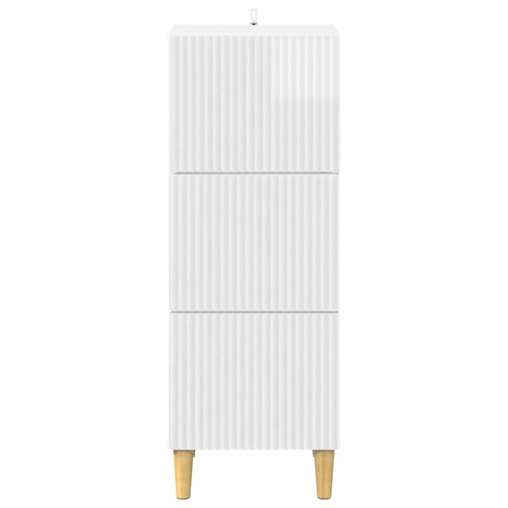 Mobile con Cassetti Bianco Lucido 33 x 34,5 x 90 cm 894619