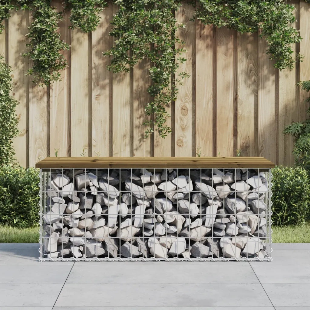 Panchina da Giardino | Panca da Giardino Design Gabbione 103x44x42 cm Pino Impregnato