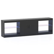 Supporto tv modulare centro di intrattenimento 3 in 1 con luci led, Supporto per soggiorno e camera da letto Nero-Mobili porta TV