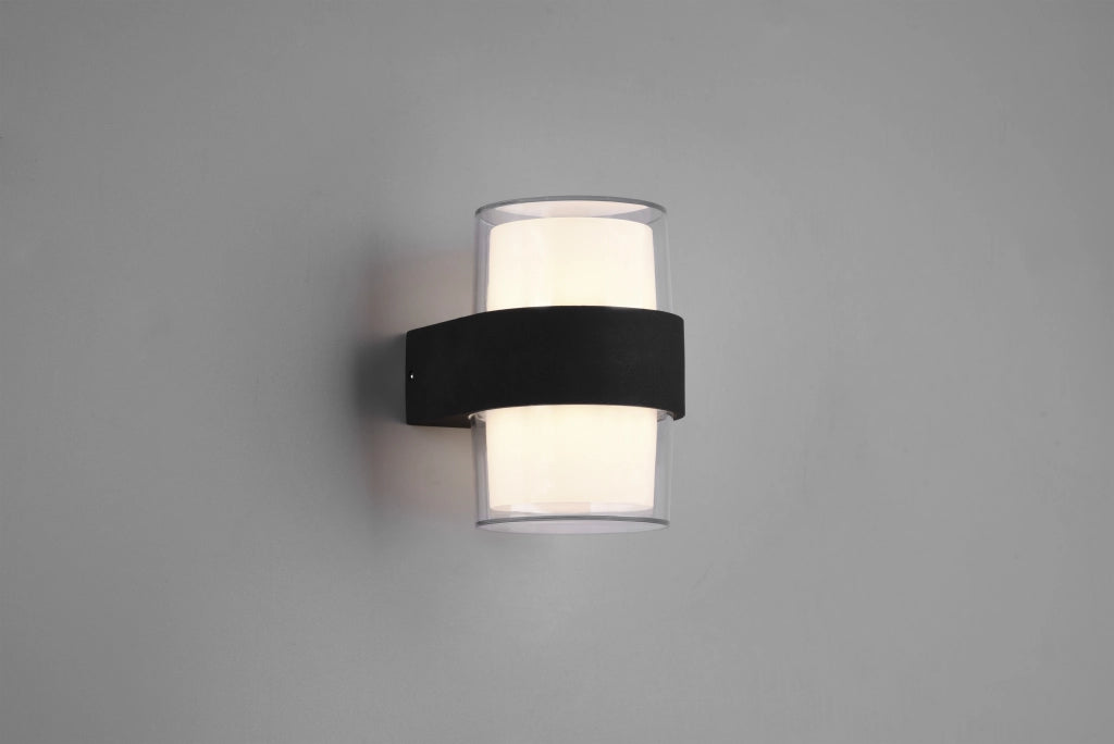 Applique Parete Led Esterno Doppio Diffusore Tondo Antracite Molina GD Trio