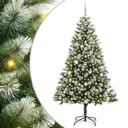 Albero di Natale Artificiale a Cerniera-Albero Natalizio con neve fioccata 706616
