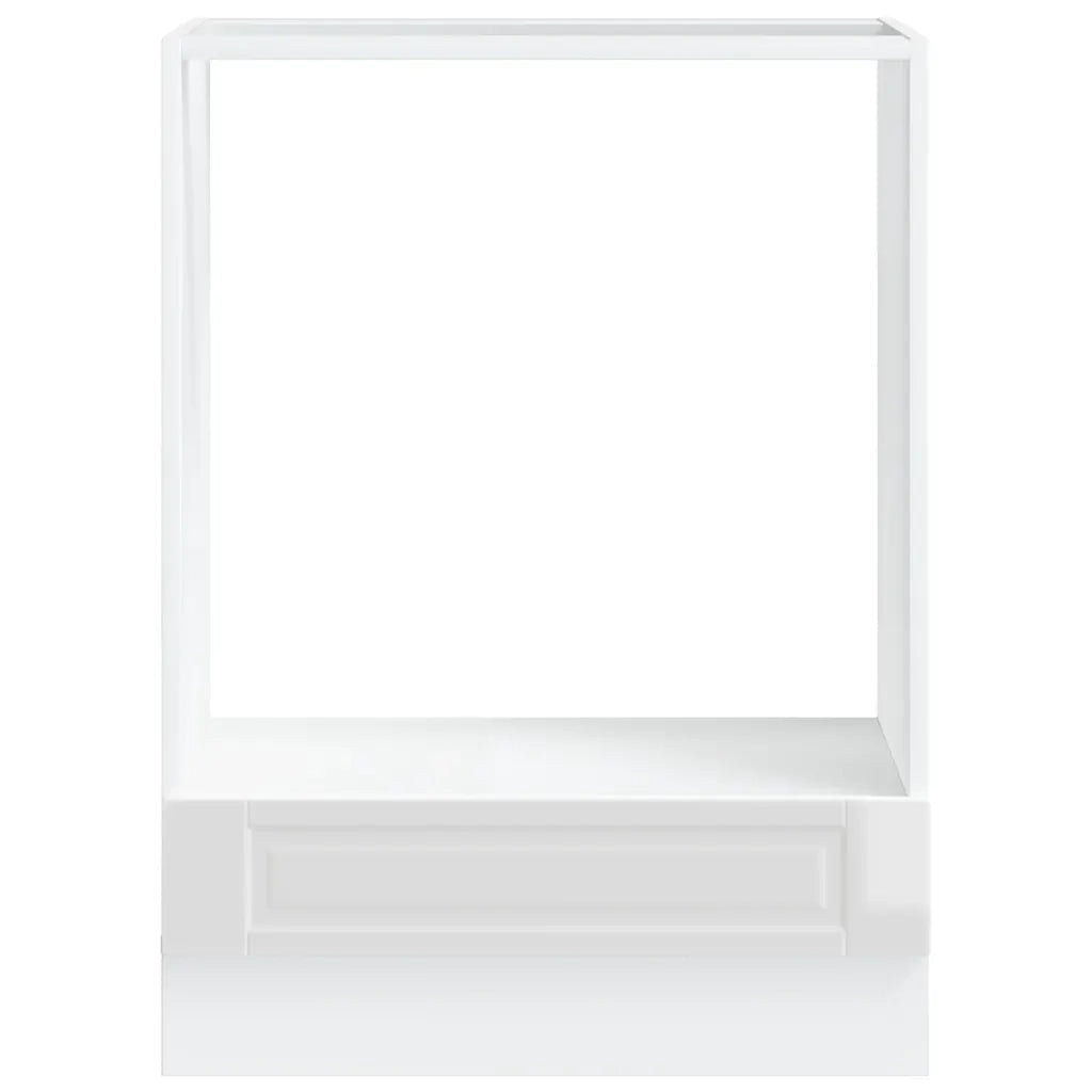 Mobile forno moderno e compatto con pratico vano contenitore 60 x 46 x 81,5 cm realizzato in legno composito bianco lucido 02_0050304