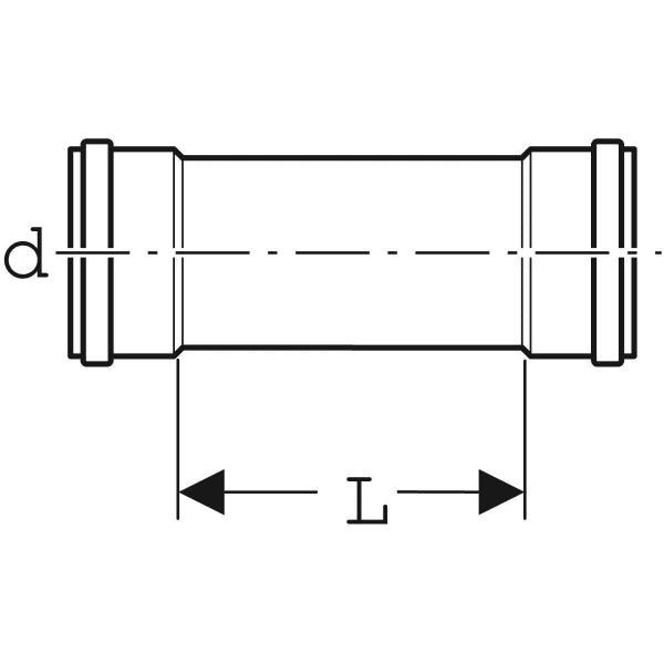 TUBO GEBERIT PP-HTS A 2 BICCHIERI DM 40 - 100 cm - 10 pezzi - GEBERIT
