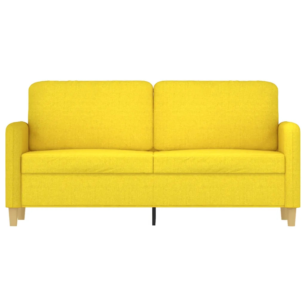 Divano a 2 Posti Giallo Chiaro 140 cm in Tessuto 359483