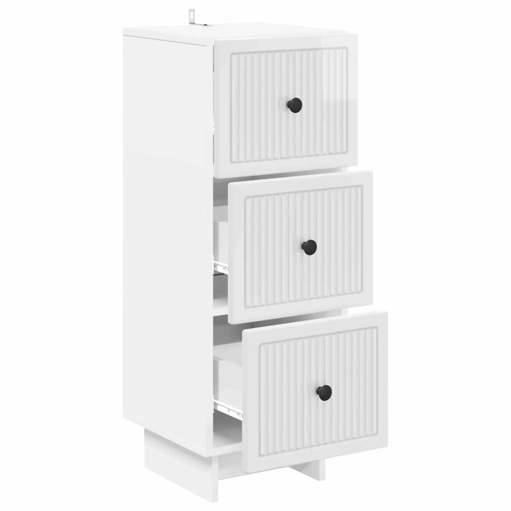 Mobile con Cassetti Bianco Lucido 33 x 34,5 x 90 cm 893929