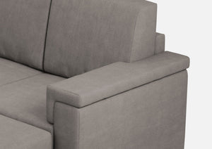 Divano 2 Posti con Pouf 168x145x85 cm Marrak in Tessuto Grigio