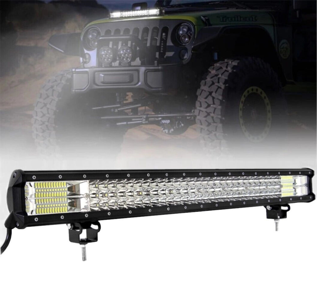 FARO BARRA SUPPLEMENTARE PROFONDITA AUTO FUORISTRADA. 12V 24V 96 LED 288W 6000K