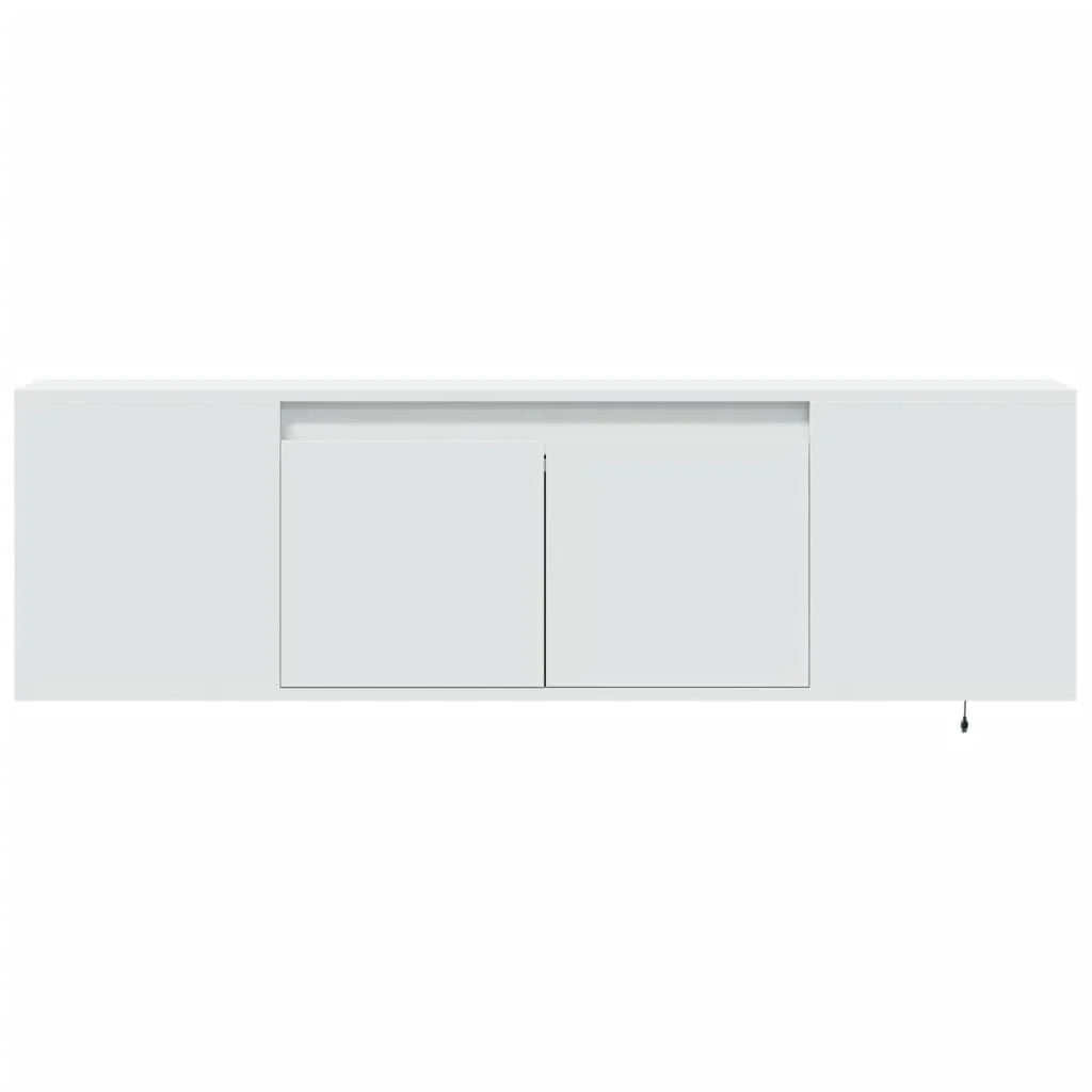 Mobile TV multimediale mensola TV credenza mobile TV sala da pranzo soggiorno camera da letto montaggio a parete con luci LED 135 x 31 x 39,5 cm bianco 02_0027862