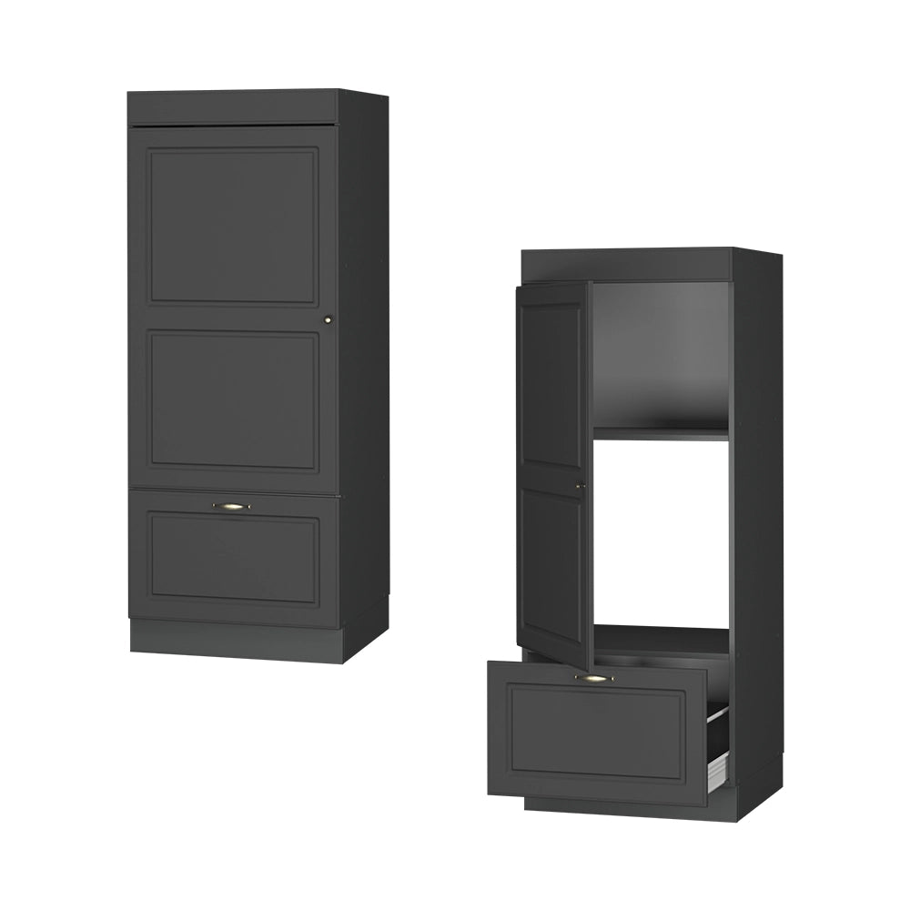 Vicco Set mobili bagno Landhaus antrazit-oro 60 cm