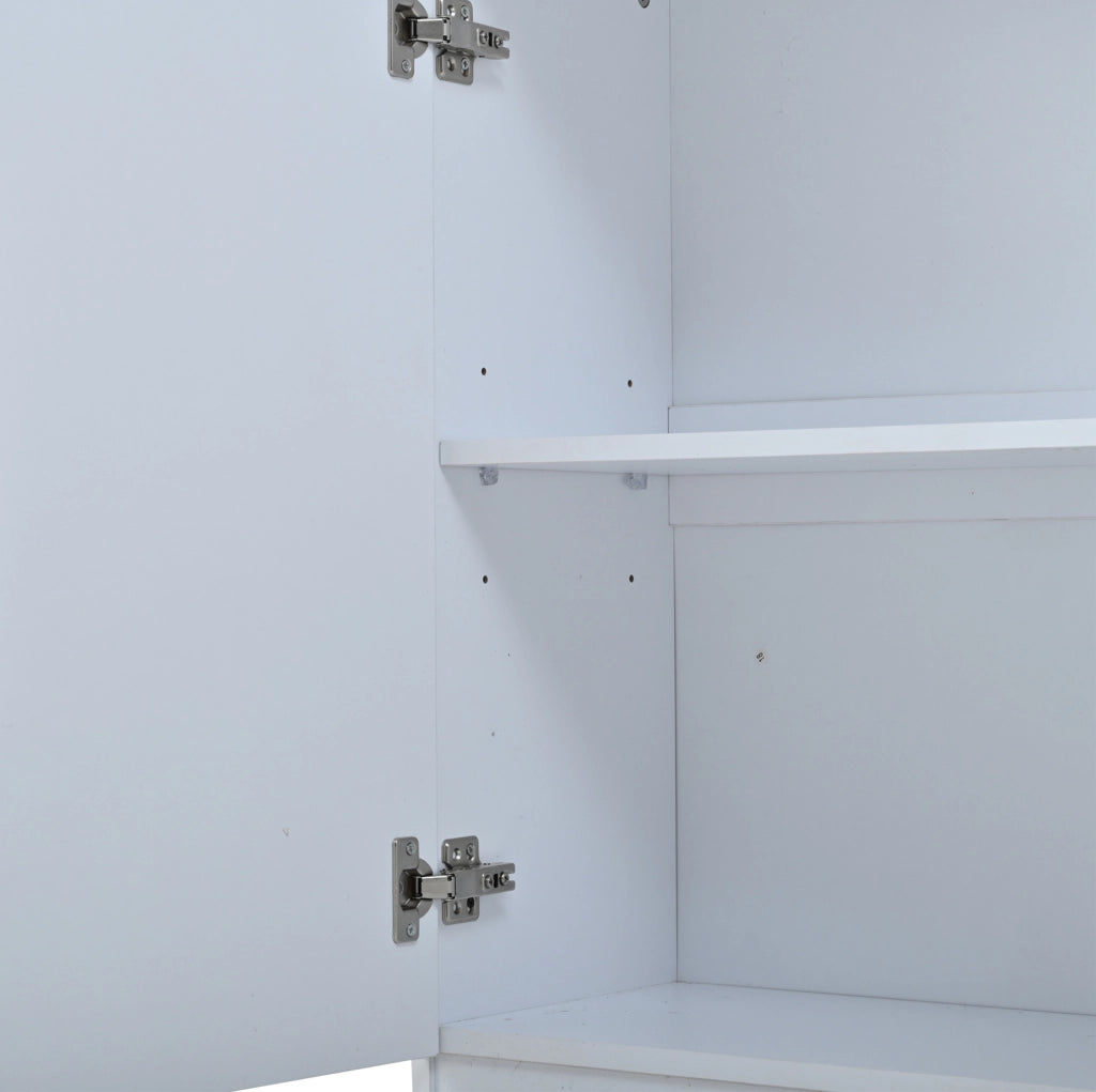 Vetrina moderna con ante in vetro e LED; 80 x 30 x 200 cm; bianco