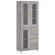 Credenza | Madia | Buffet da pranzo | Armadio da pranzo Grigio Sonoma 69,5x34x180 cm in Legno Multistrato