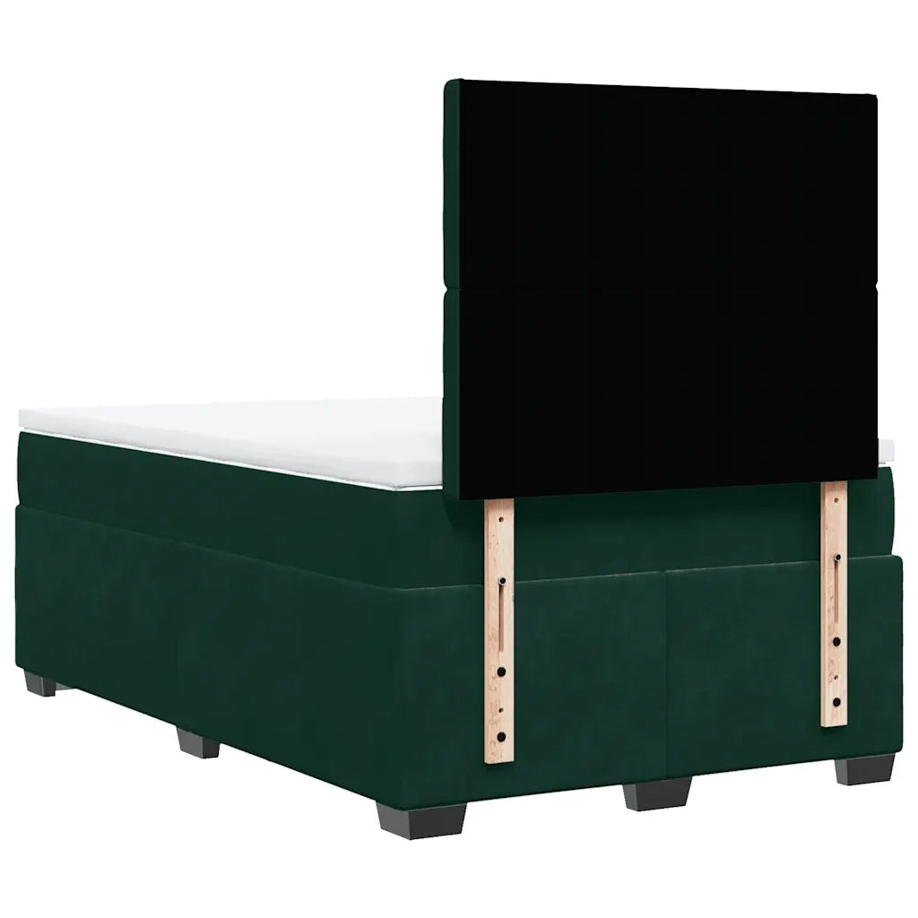 Giroletto a Molle con Materasso Verde Scuro 120x200 cm Velluto