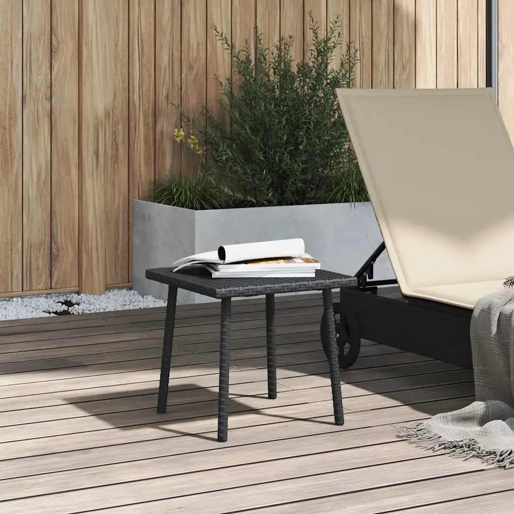 Tavolino da Giardino | Tavolino da esterno Rettangolare Nero 40x40x37 cm Polyrattan