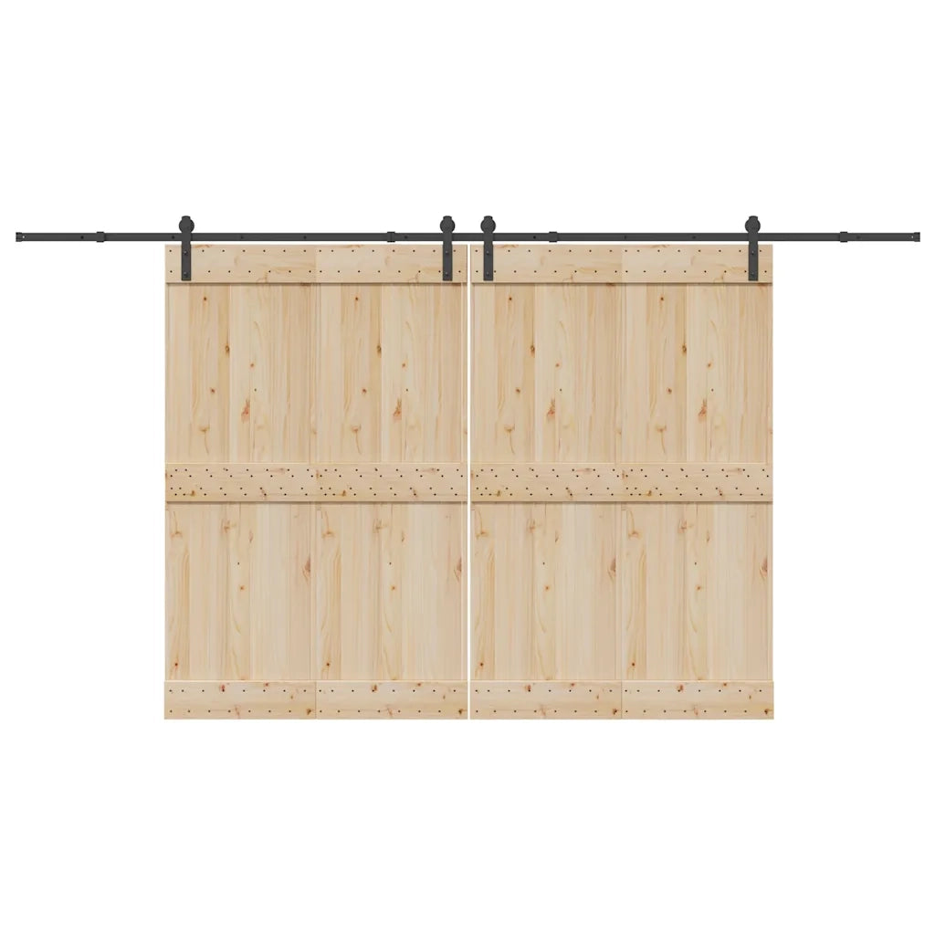 Kit di Binari per Porte Scorrevoli 400 cm Acciaio Nero