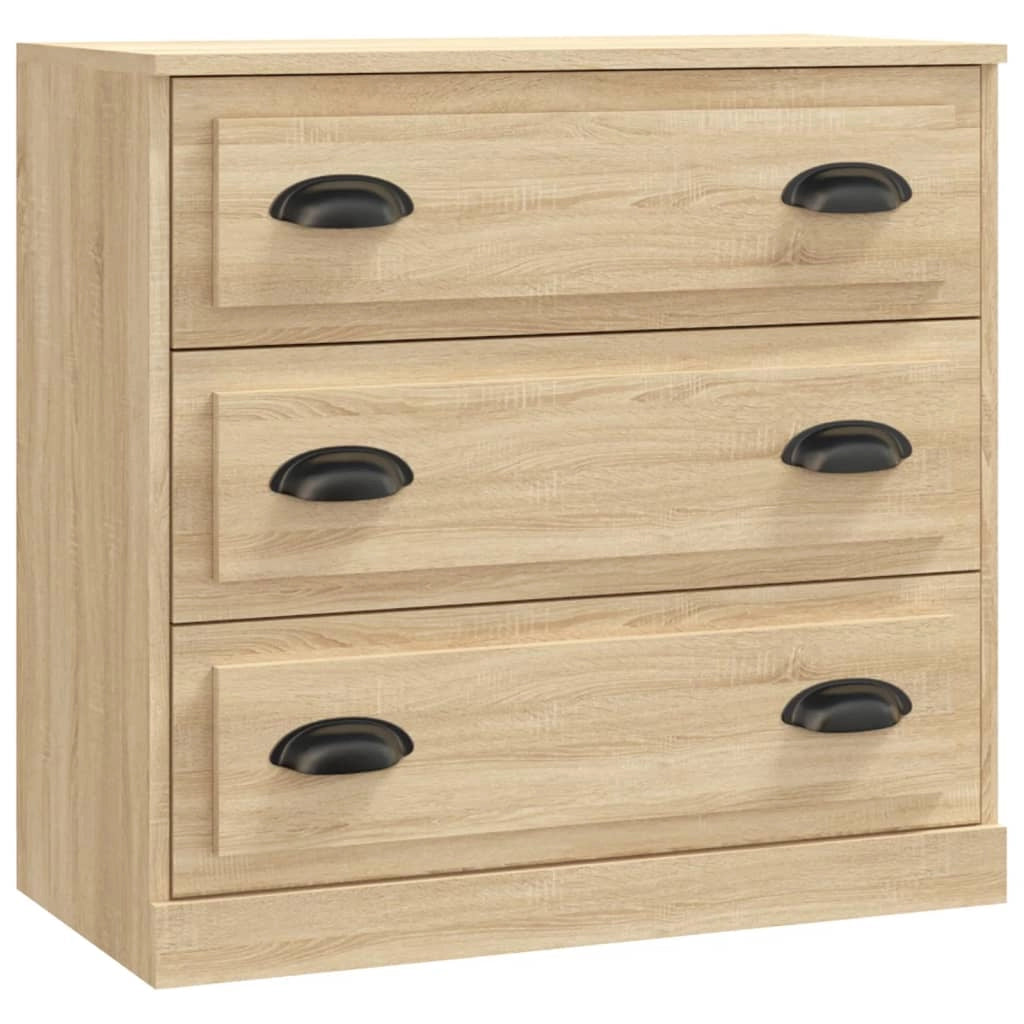 Buffet credenza cassettiera armadio mobile contenitore organizer cucina soggiorno salotti set di 2 legno ingegnerizzato Sonoma marrone 02_0036833