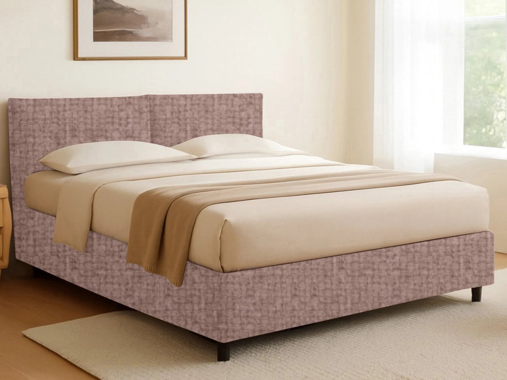 Exeter, Letto Singolo Sfoderabile Made in Italy, Rosa Antico