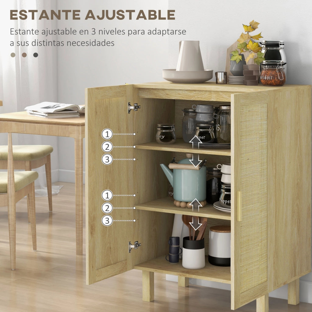 Armadio bohemien con ante a griglia e ripiani regolabili ¨C zephmum ¨C legno 73x41x102 cm
