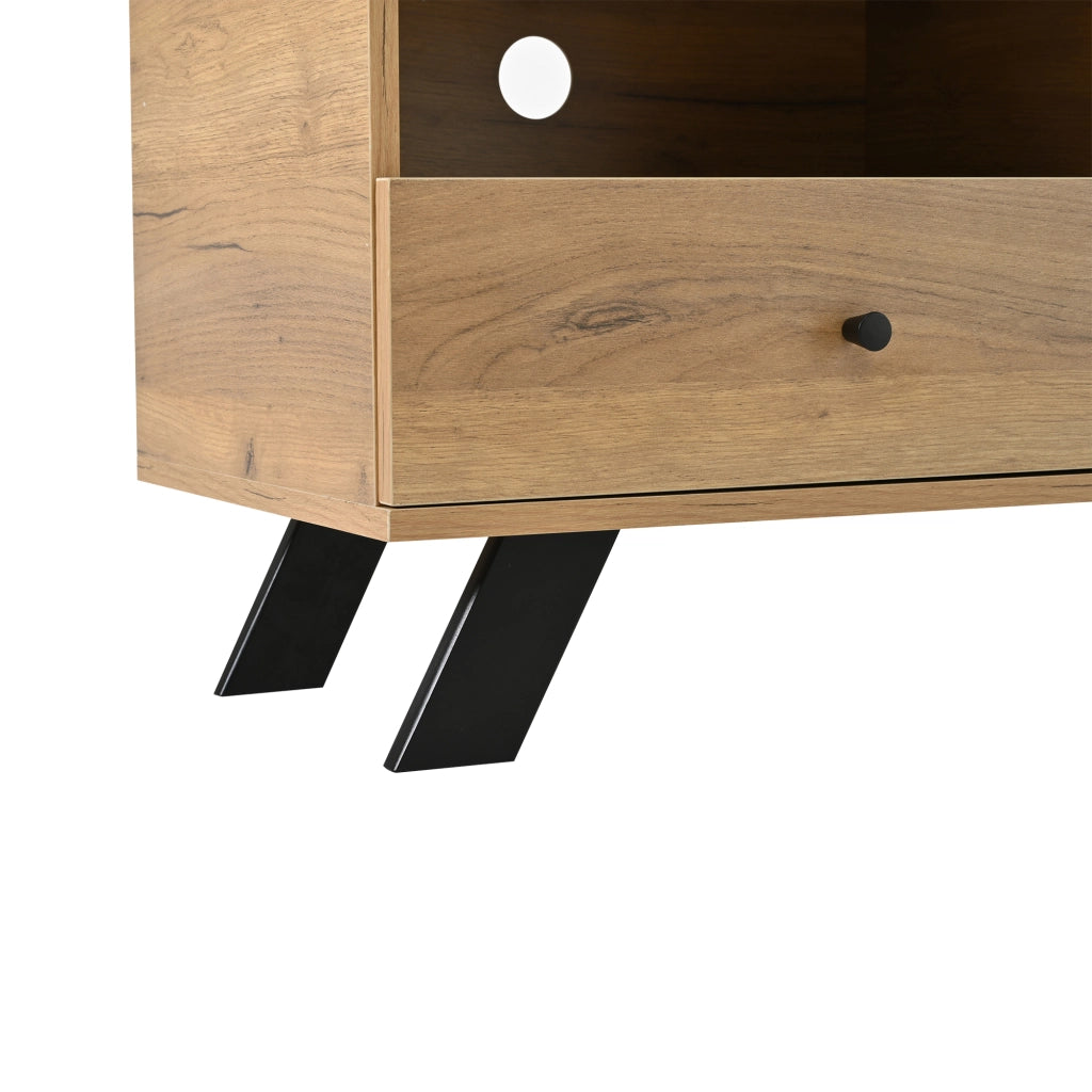 MOBILE TV 150 x 38 x 44 cm in truciolare effetto legno naturale e nero