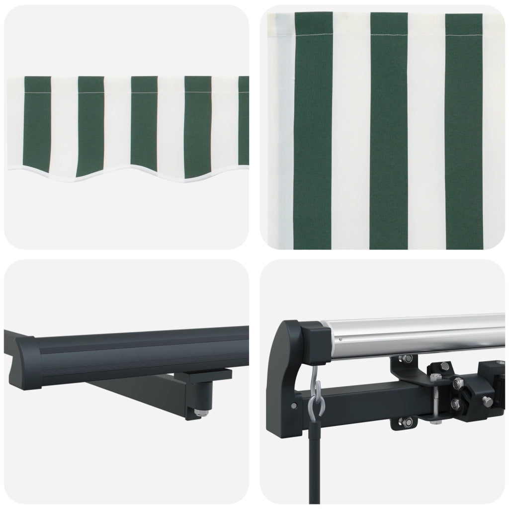 Tenda Manuale Retrattile  Verde e Bianco 400x300 cm