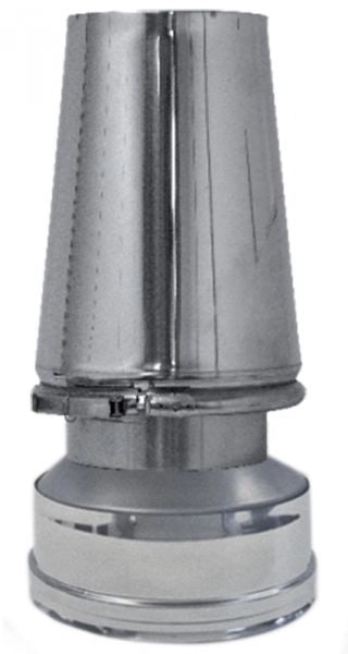 Canna fumaria parete doppia coibentata inox terminale cappello conico   dn 150/200