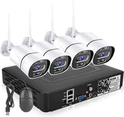 Kit di sistema di sorveglianza 4 canali - AHD/CVI/TVI/DVR/NVR - Registratore di video in tempo reale - Kit di sistema di telecamere di sorveglianza per la sicurezza domestica (UE) .