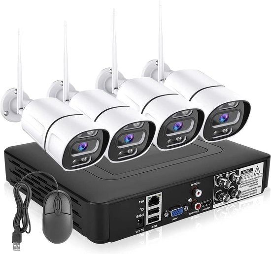 Kit di sistema di sorveglianza 4 canali - AHD/CVI/TVI/DVR/NVR - Registratore di video in tempo reale - Kit di sistema di telecamere di sorveglianza per la sicurezza domestica (UE) .
