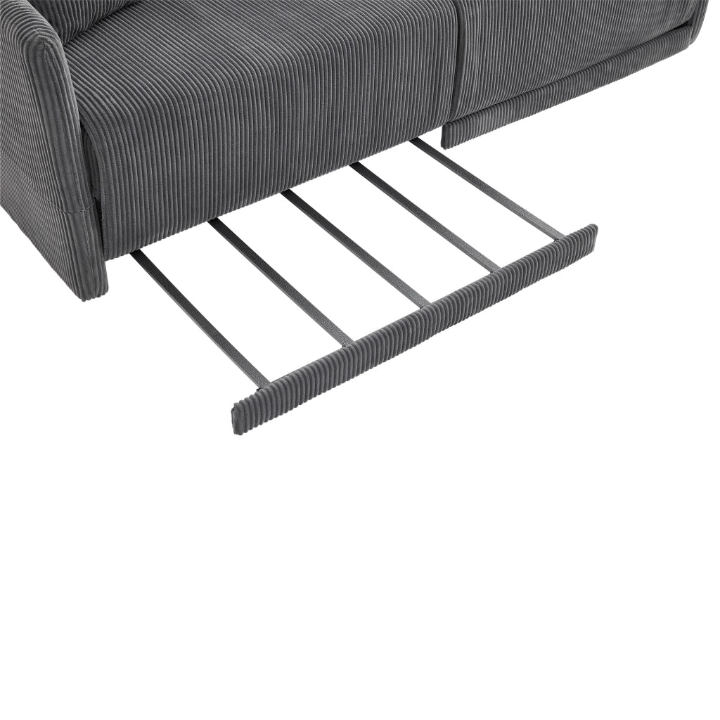 Divano letto convertibile in velluto a coste con struttura in metallo e cuscini memory grigio 182 × 88 × 84 cm