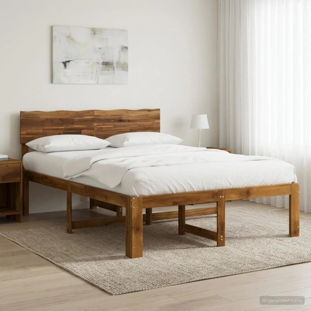 Letto matrimoniale con testiera ROSTOCK Naturale 120 x 200 cm 903378