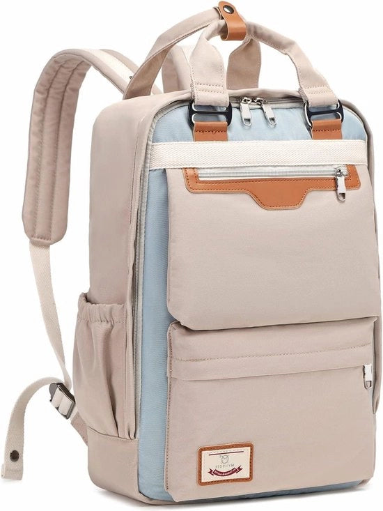 Zak da donna o uomo impermeabile con tasca per laptop e protezione contro la furto - grigio - Largerugzak