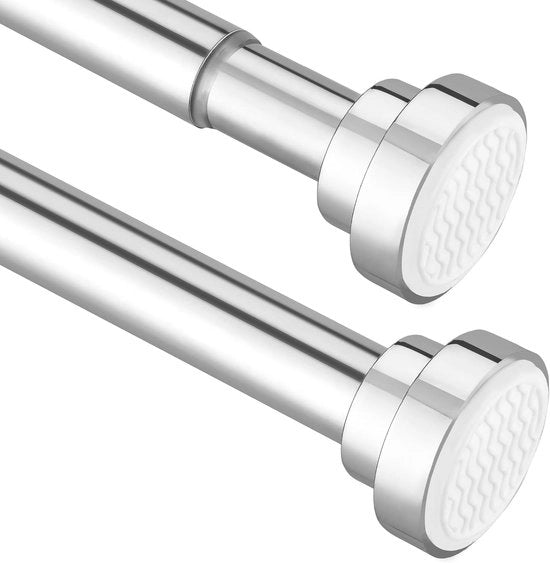 Maniglia per tenda regolabile senza foratura - Argento - 76-102 cm