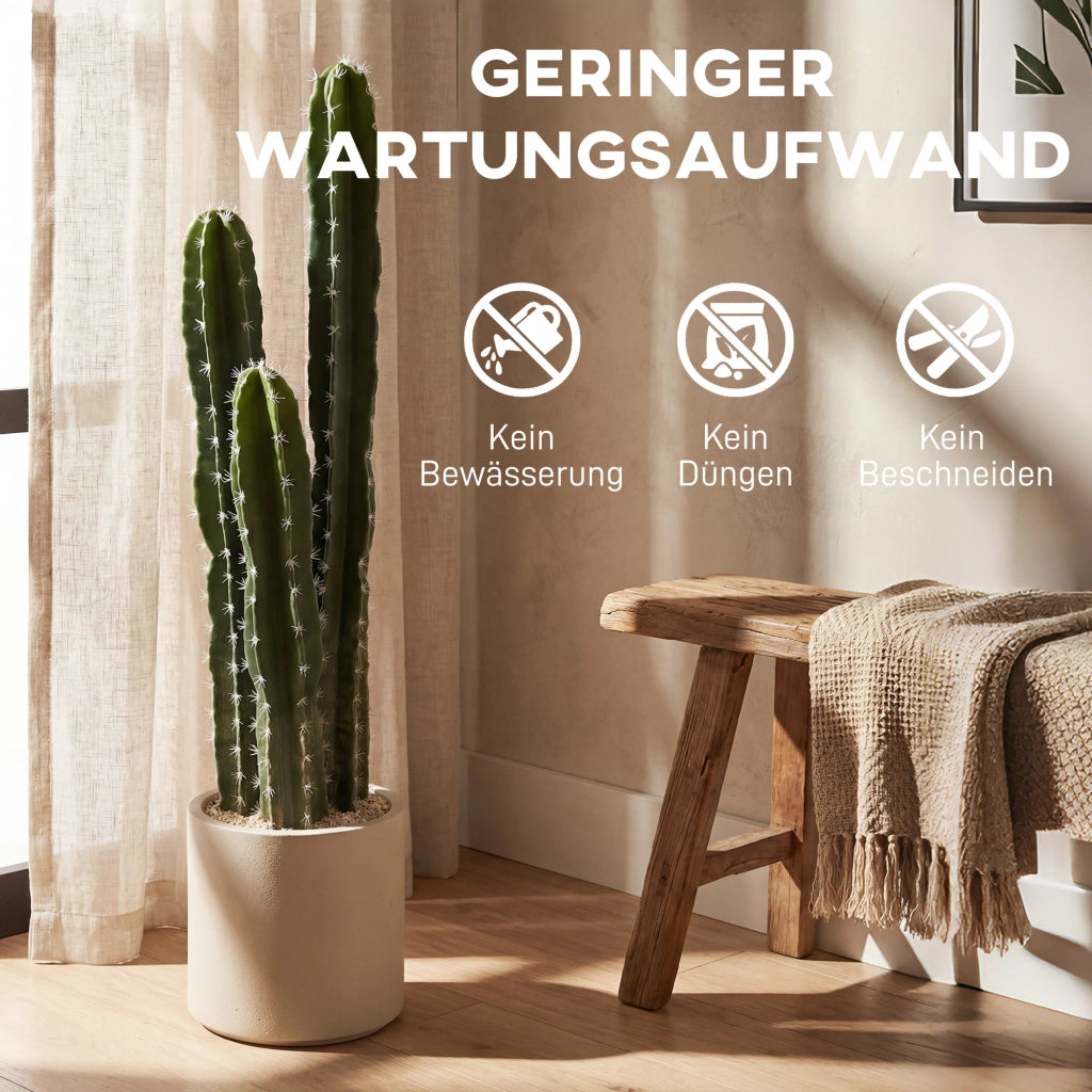 Pianta artificiale cactus grande 95 cm con vaso ¨C zephmum ¨C verde