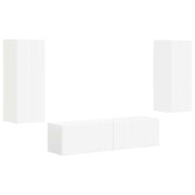Set mobile TV Montaggio a parete 2 pz | Armadietto TV | Mobile Porta TV Bianco Legno multistrato