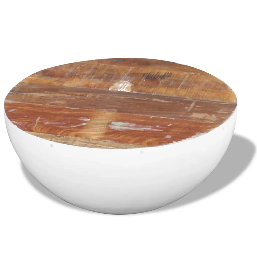 Tavolino da CaffÃ¨ Forma di Coppa Legno di Recupero 60x60x30cm cod mxl 20846