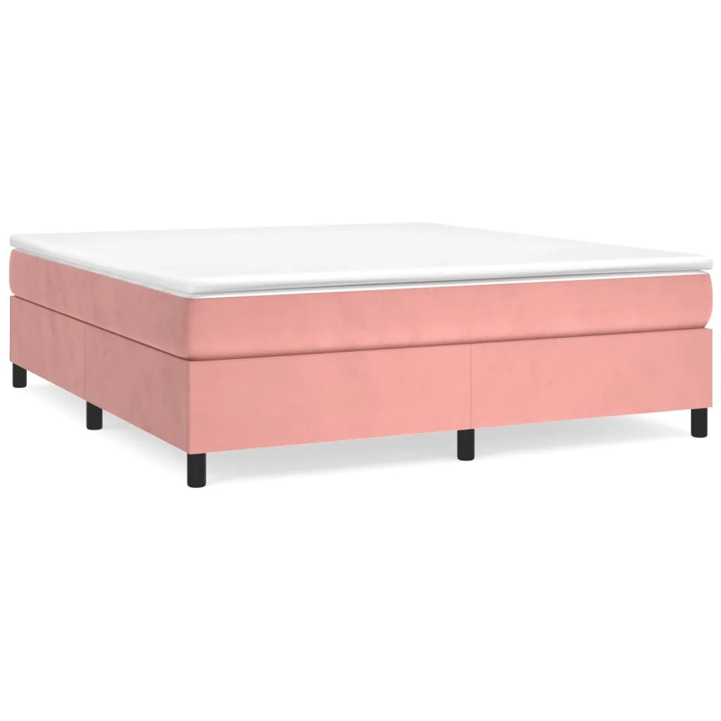 Giroletto a Molle con Materasso Rosa 160x200 cm in Velluto cod mxl 71342