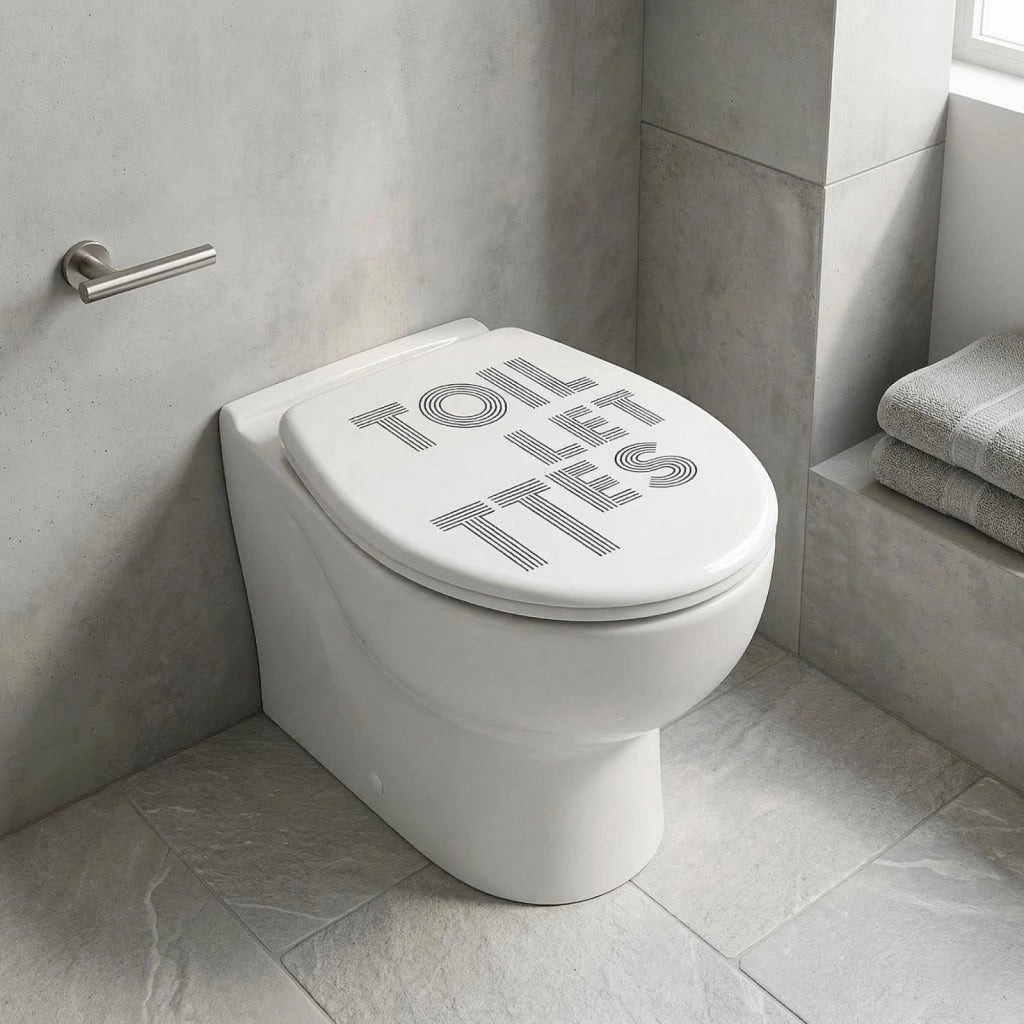 Sedile Copriwater Universale MDF Design Scritta TOILETTES 42x35,5 cm 52900