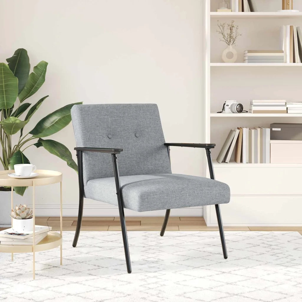 Poltrona-Divano Sedia-Poltroncina Grigio chiaro Tessuto 263469