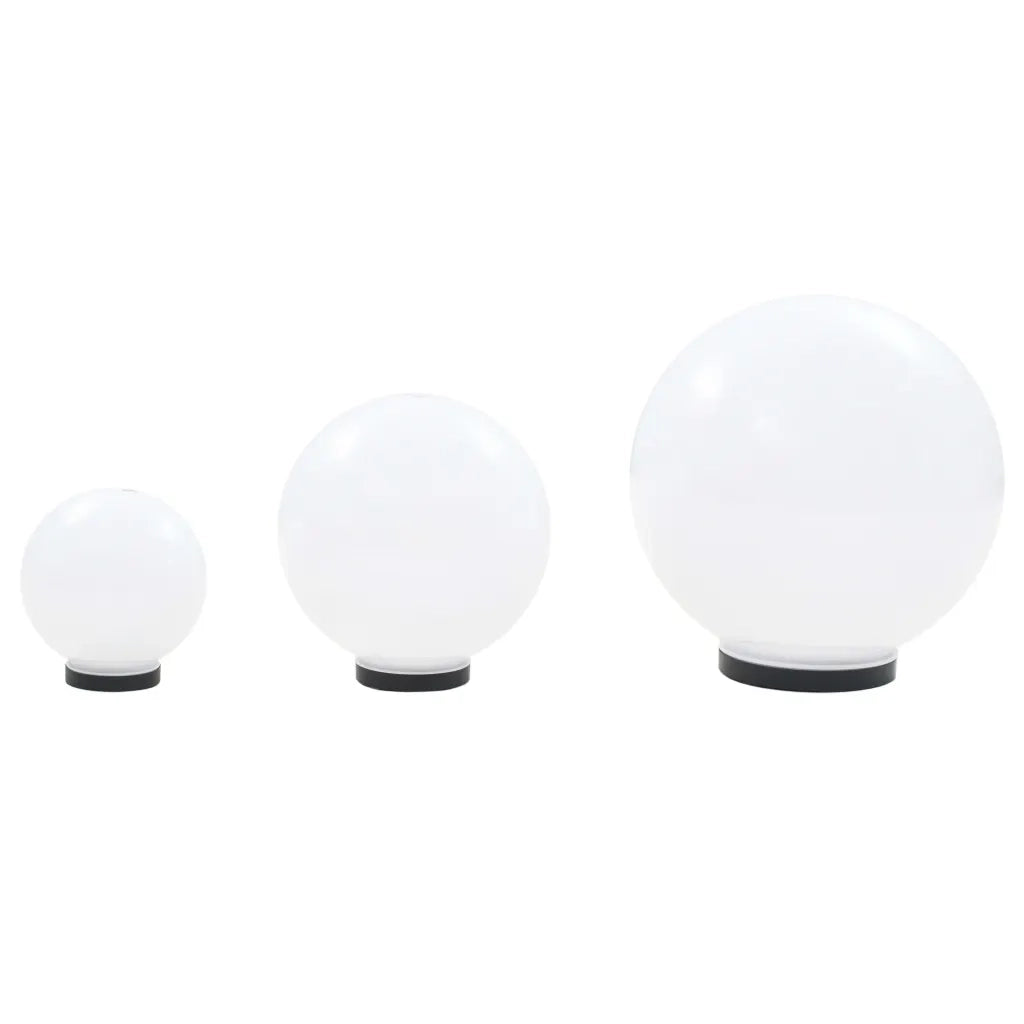 Set di 3 lampade decorative sferiche a LED 20 x 30 x 40 cm per creare un'atmosfera accogliente realizzate in PMMA bianco 02_0045971