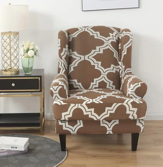 Set di Protezioni per Wingback Sedie in Spandex Estensibile da 2 pezzi